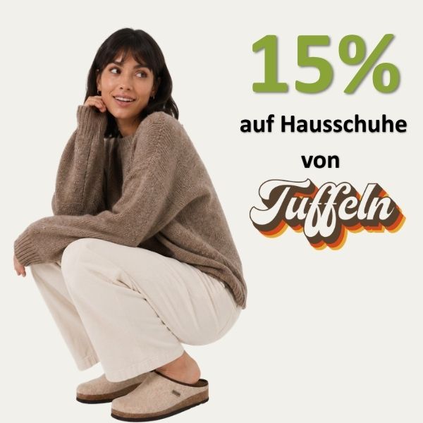 mindestens 15% Rabatt auf alle Sandalen, Clogs und Hausschuhe der Marke Tuffeln
